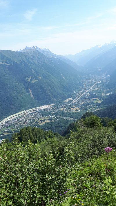 Vue sur la vallée de Chamonix creusée par les glaciers