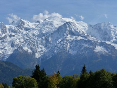 Panorama sur le Mont-Blanc depuis Plaine-Joux